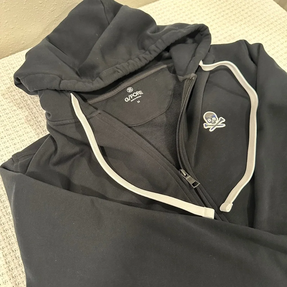 G/FORE Zip Hoodie Mens Medium Black Camo Skull Logo Golf Athleisure Sportswear - Picture 8 of 15